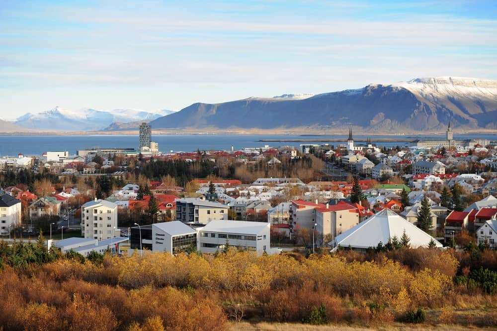 reykjavik in fall colors